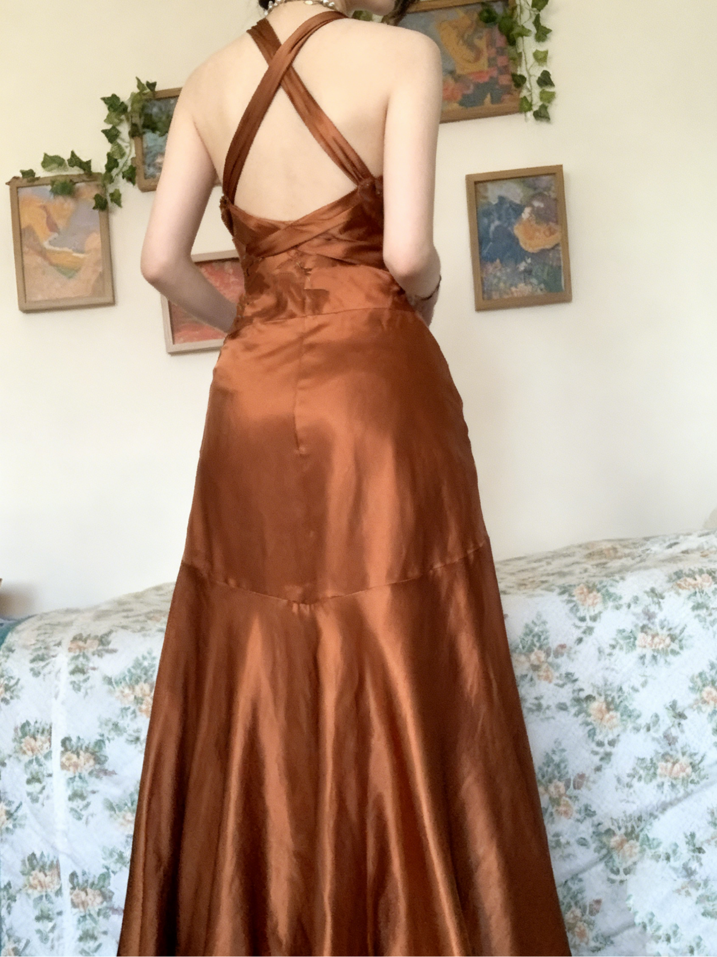 Halter A Line Satin Long Prom Dress Vintage Formal Party Dress J3214