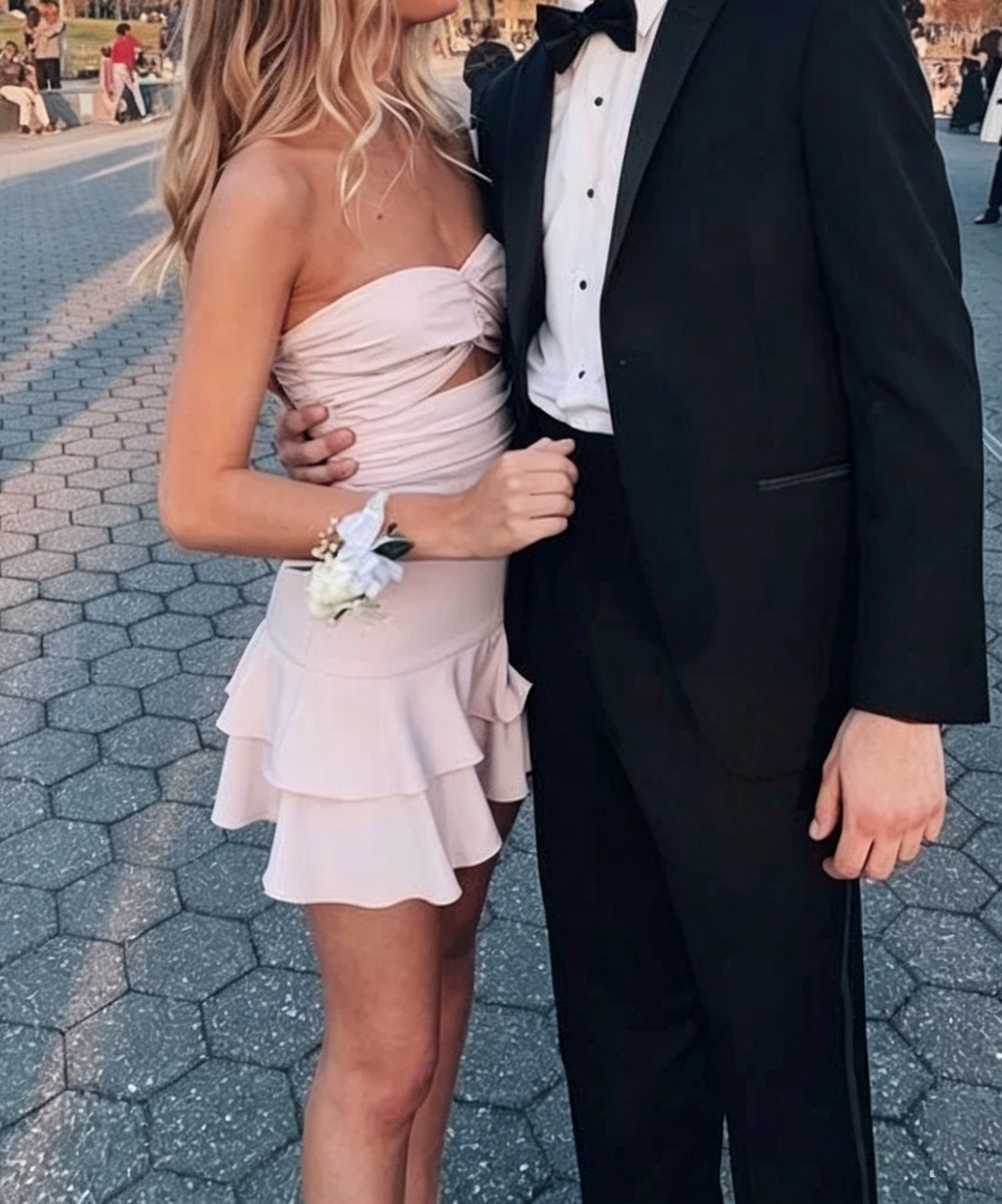 Strapless Light Pink Short Prom Dress Homecoming Dress J3396