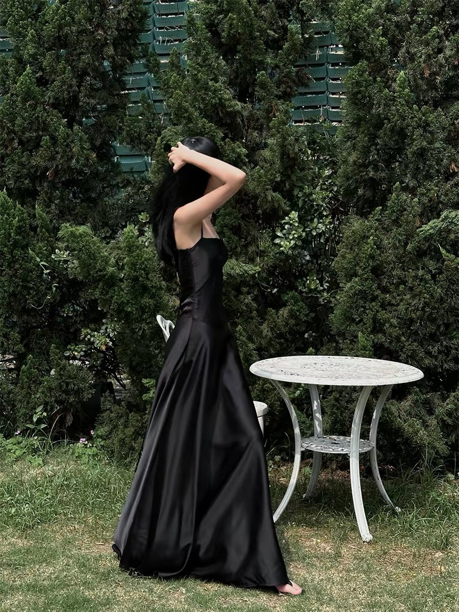 Spaghetti Straps Coffee Long Prom Dress Formal Party Dress J4304