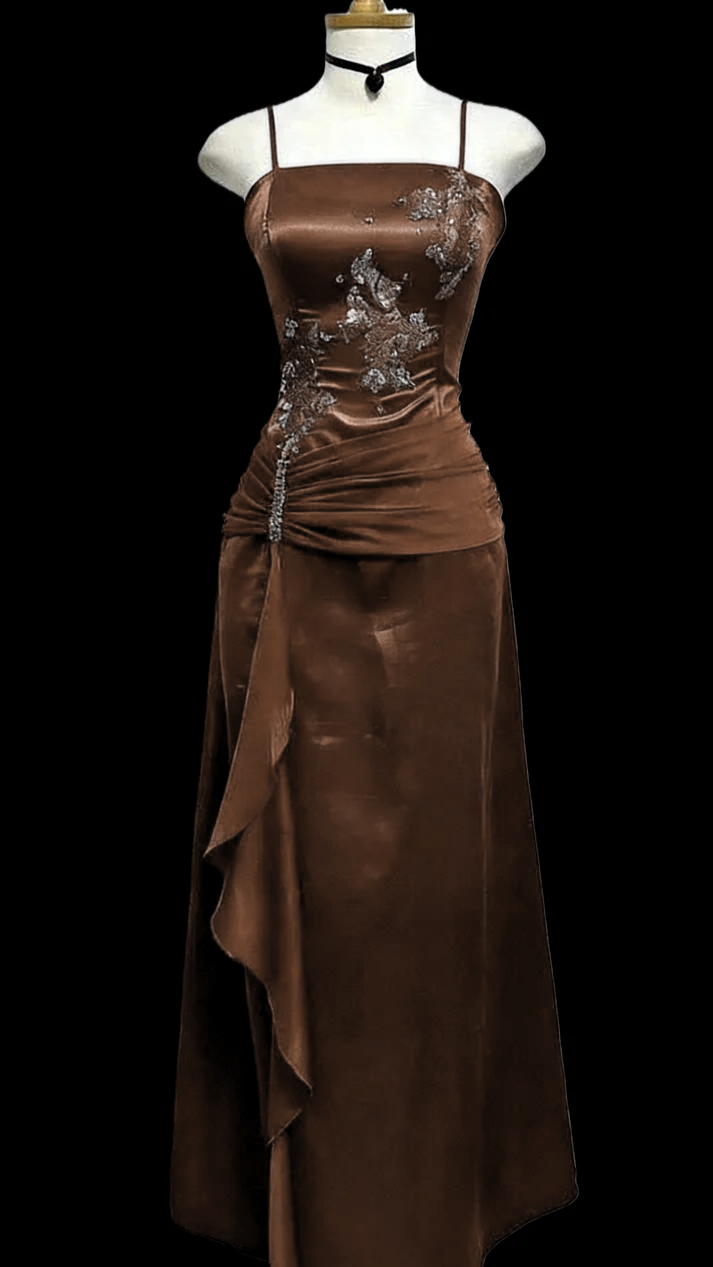 Spaghettiträger Vintage Rot Ballkleid Formales Partykleid J6465