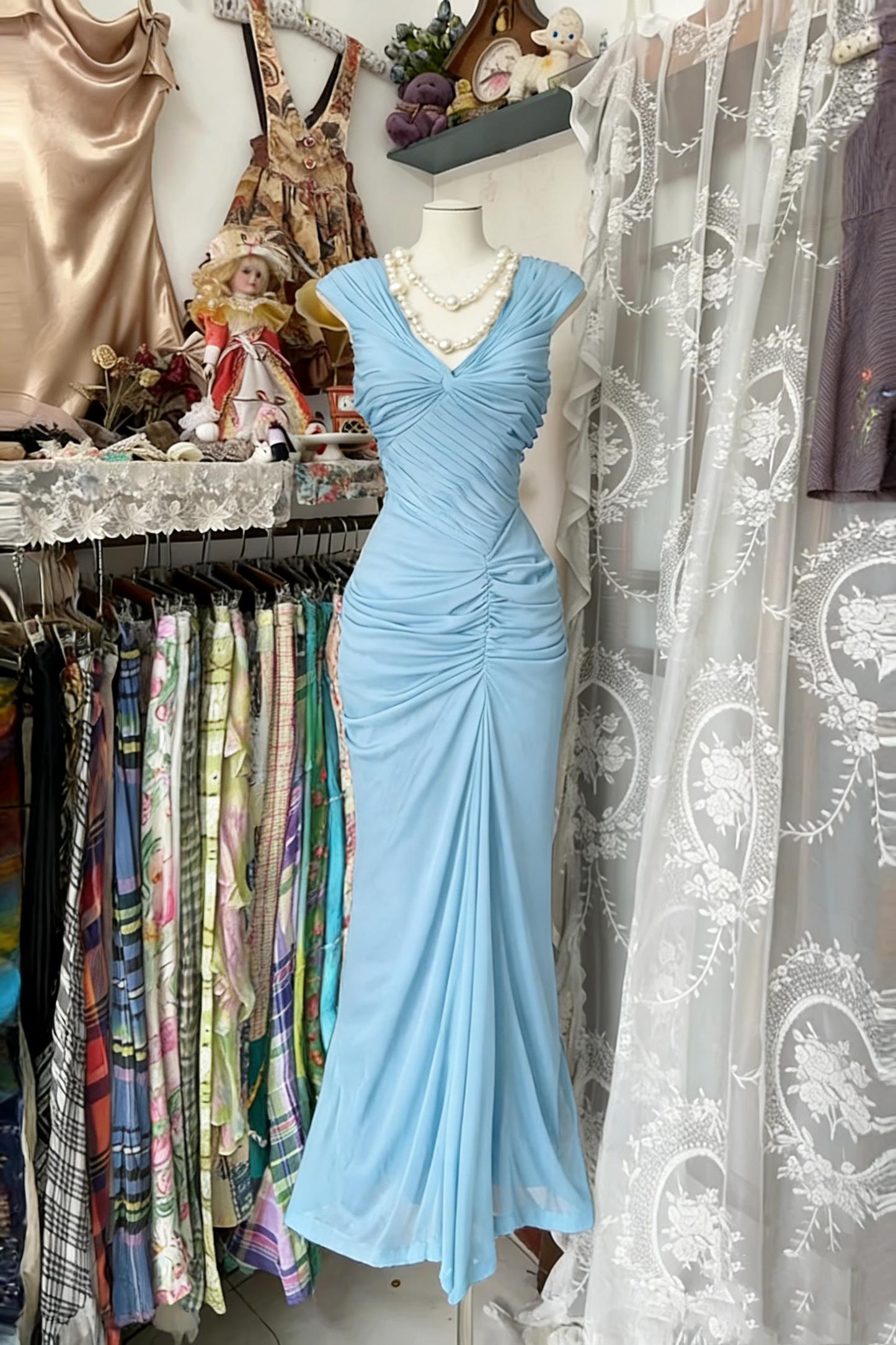 Dunkelblaues Meerjungfrau-Abschlussballkleid, formelles Abendkleid, Partykleid J6637