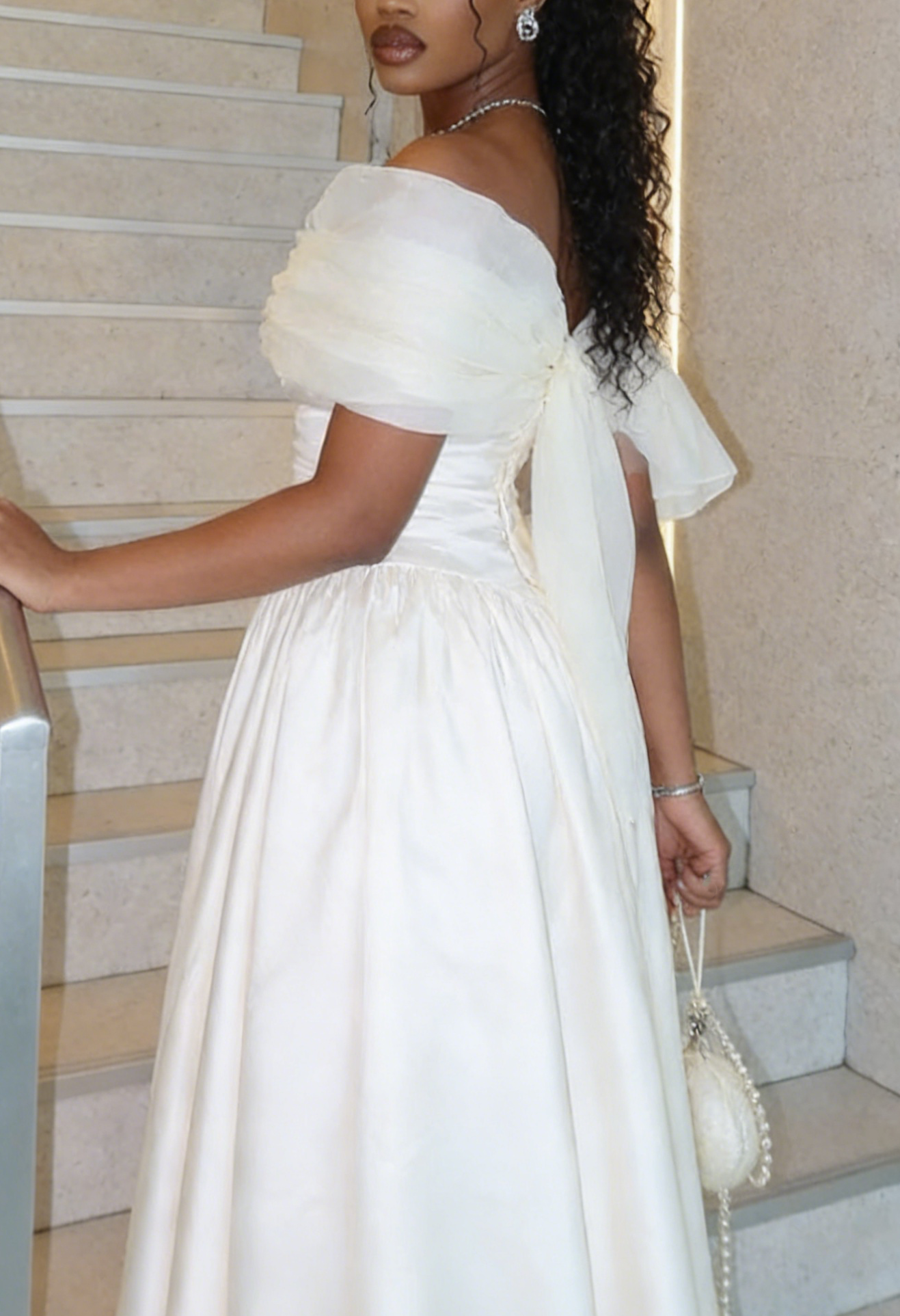 Ivory Off Shoulder Evening Dress A Line Prom Dresses J8167