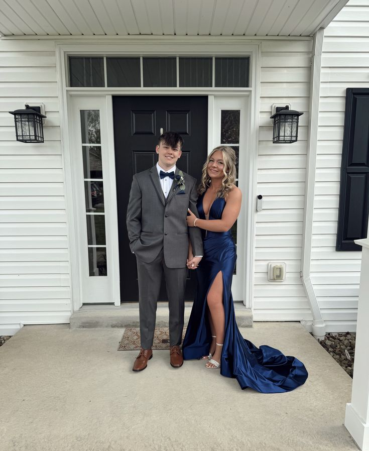 Sexy V Neck Navy Blue Long Prom Dress Formal Graduation Party Dress J8977