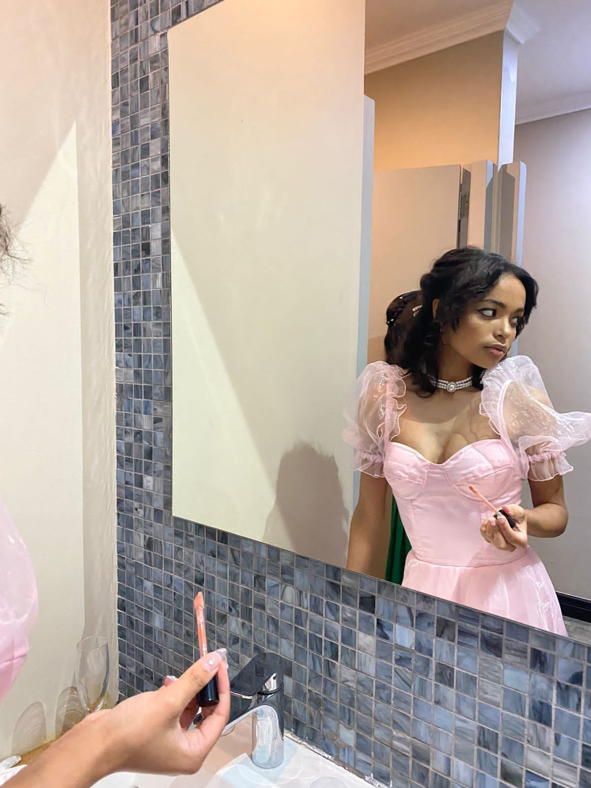 A Line Pink Tulle Prom Dress Sweet 15 Birthday Dress J9004