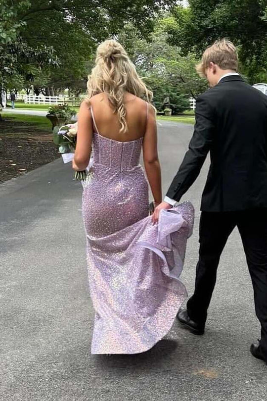 Robe de soirée fourreau noire sexy longue avec fente J8826