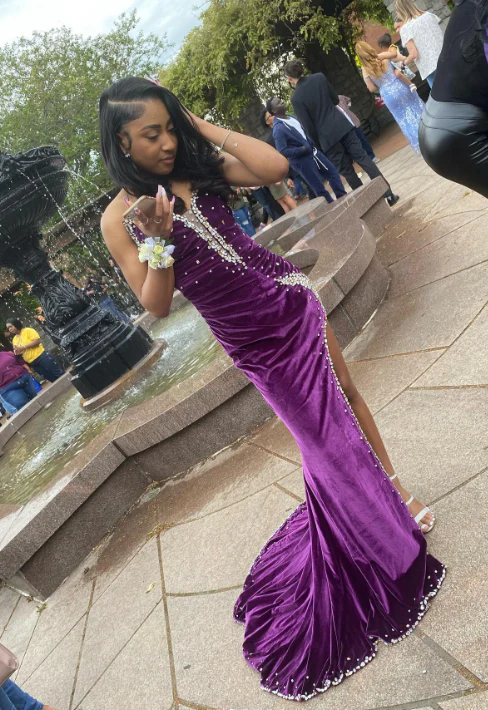 Robe de soirée fourreau noire sexy longue avec fente J8826