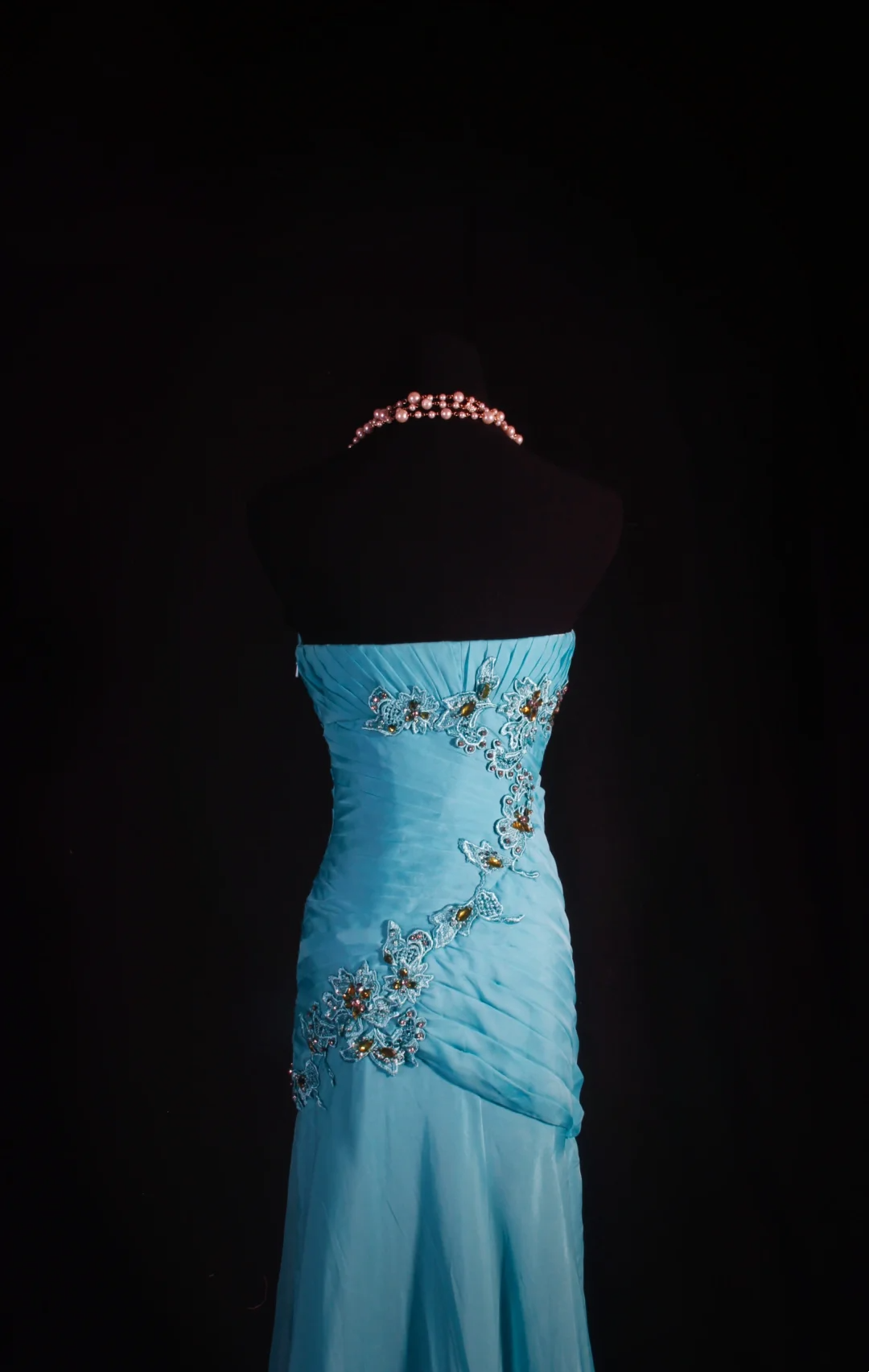 Robe de bal bustier violette en satin avec appliques, robe de soirée formelle J9413