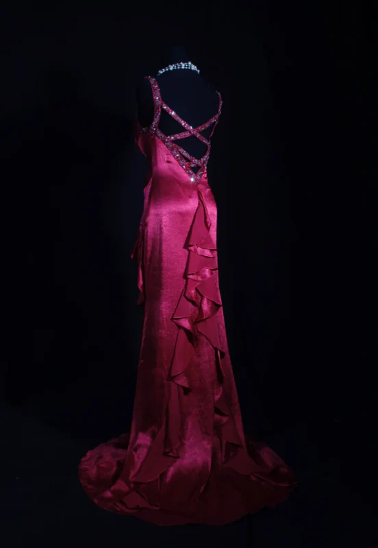 Trägerloses silbernes Vintage-Abendkleid, A-Linie, Geburtstagskleid J9370