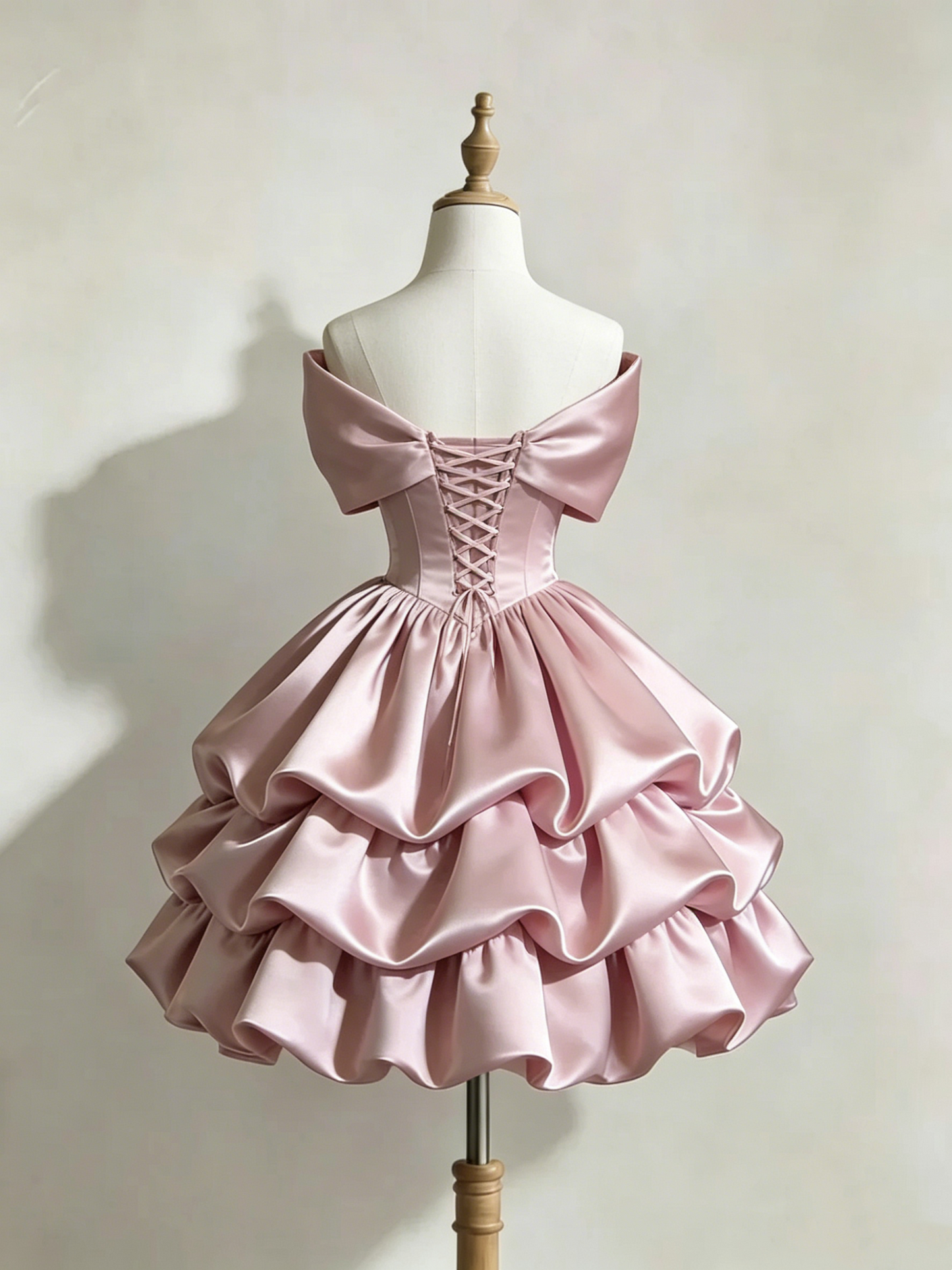 Off The Shoulder Pink Short Dress Cute Birthday Dress J9517