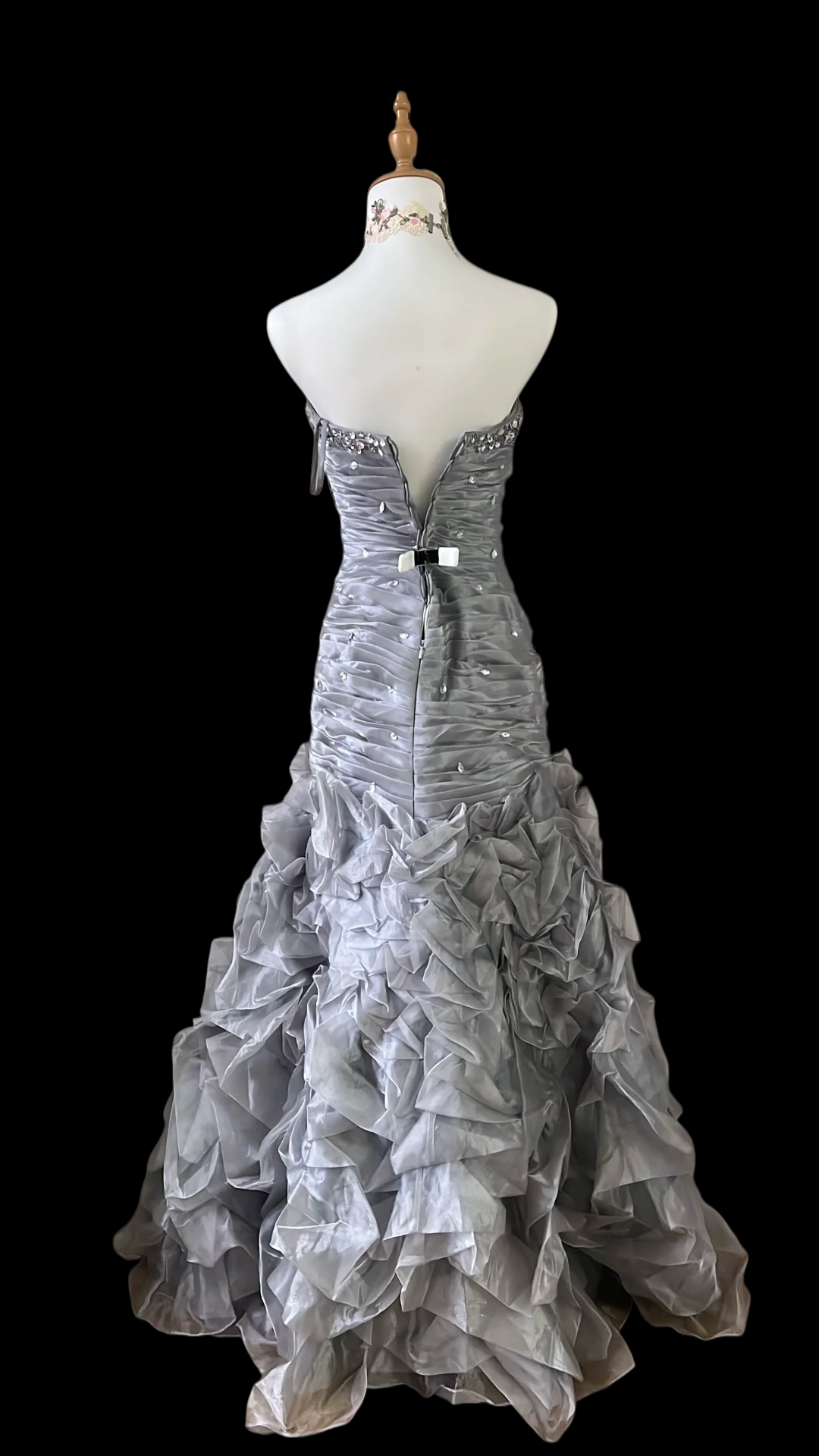 Sweetheart Gray Prom Dress Beaded Formal Dress Birthday Dress J9573