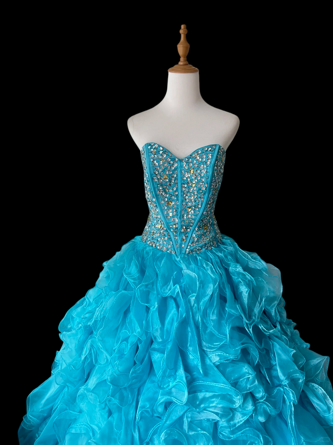 Sweetheart Ball Gown Blue Prom Dress Sweet 16 Birthday Dress J9582