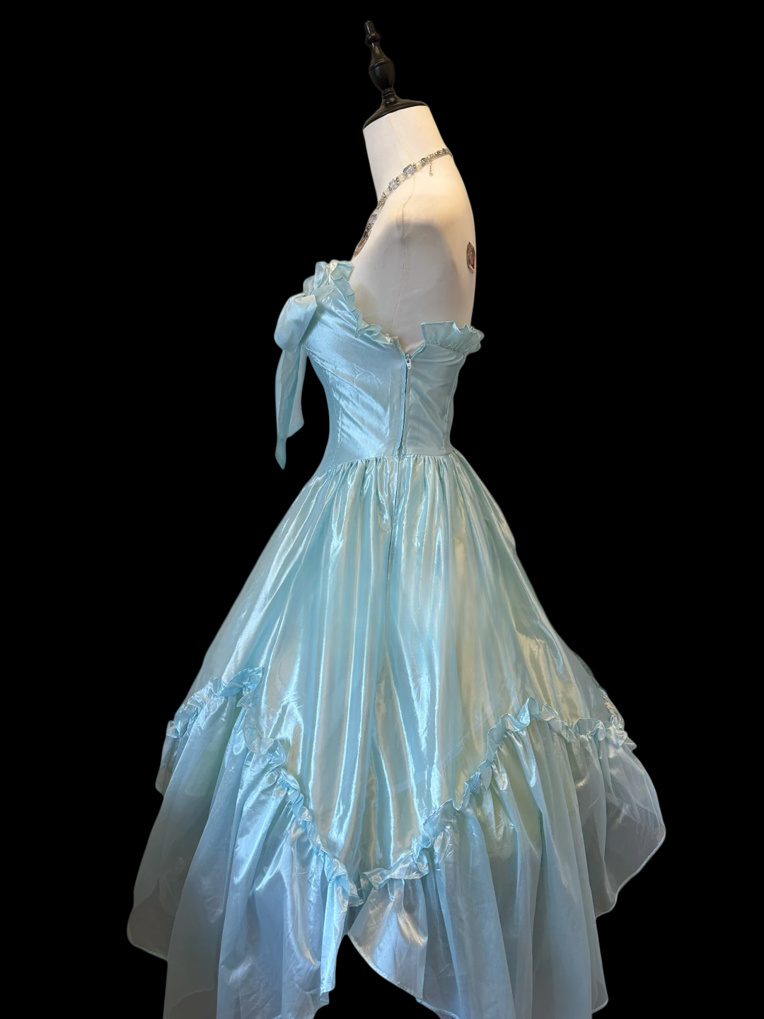 Robe de bal bustier violette en satin avec appliques, robe de soirée formelle J9413