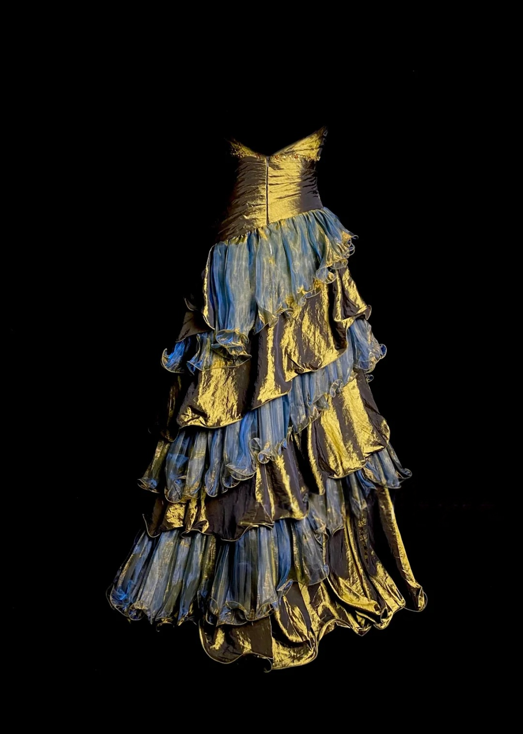 Trägerloses silbernes Vintage-Abendkleid, A-Linie, Geburtstagskleid J9370