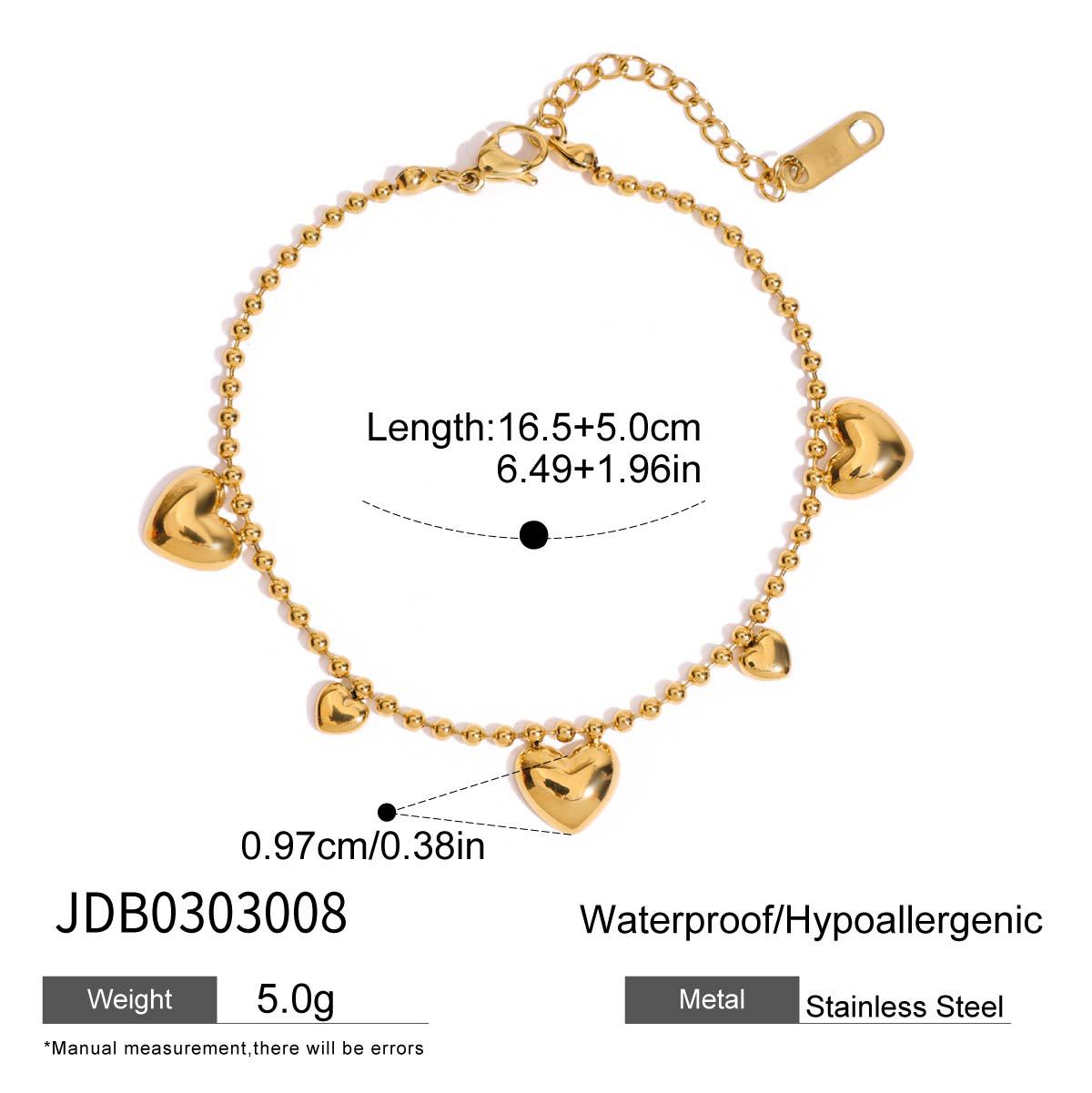 Stainless Steel Zircon Bracelet Heart Butterfly Design Bracelet G40