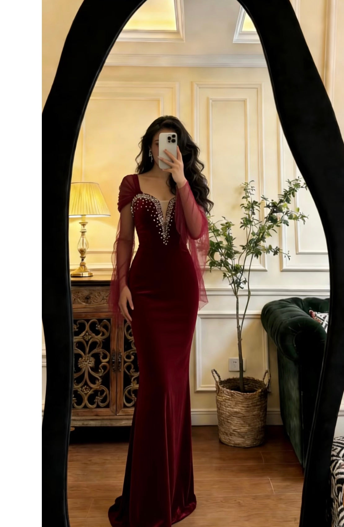 Robe de bal bustier violette en satin avec appliques, robe de soirée formelle J9413