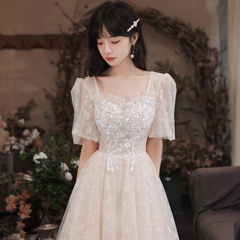 Sequins A Line Long Prom Dress Formal Evening Gown Party Dress 533