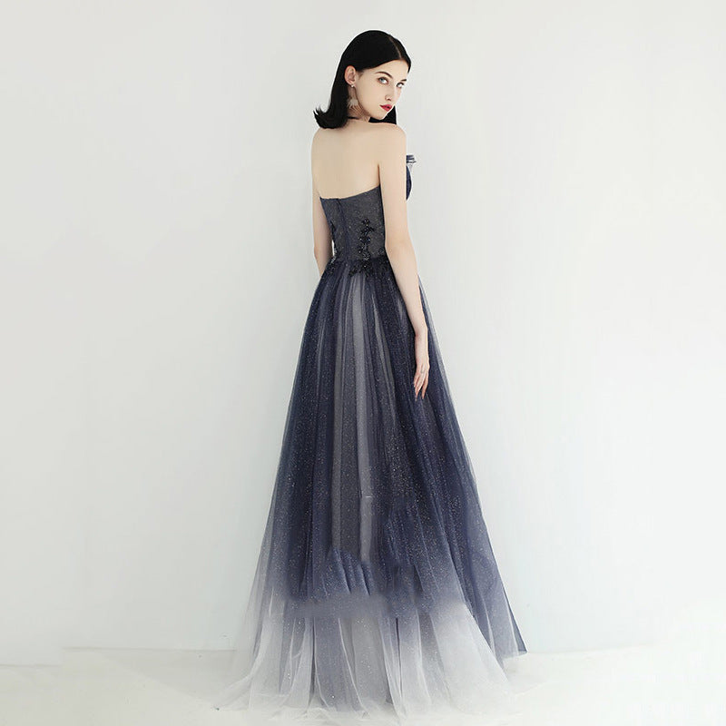 One-Shoulder-Burgund-langes Abschlussball-Kleid-Schnür-Abend-Kleid 20