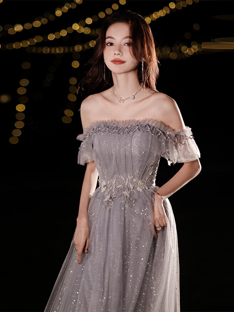 One-Shoulder-Burgund-langes Abschlussball-Kleid-Schnür-Abend-Kleid 20