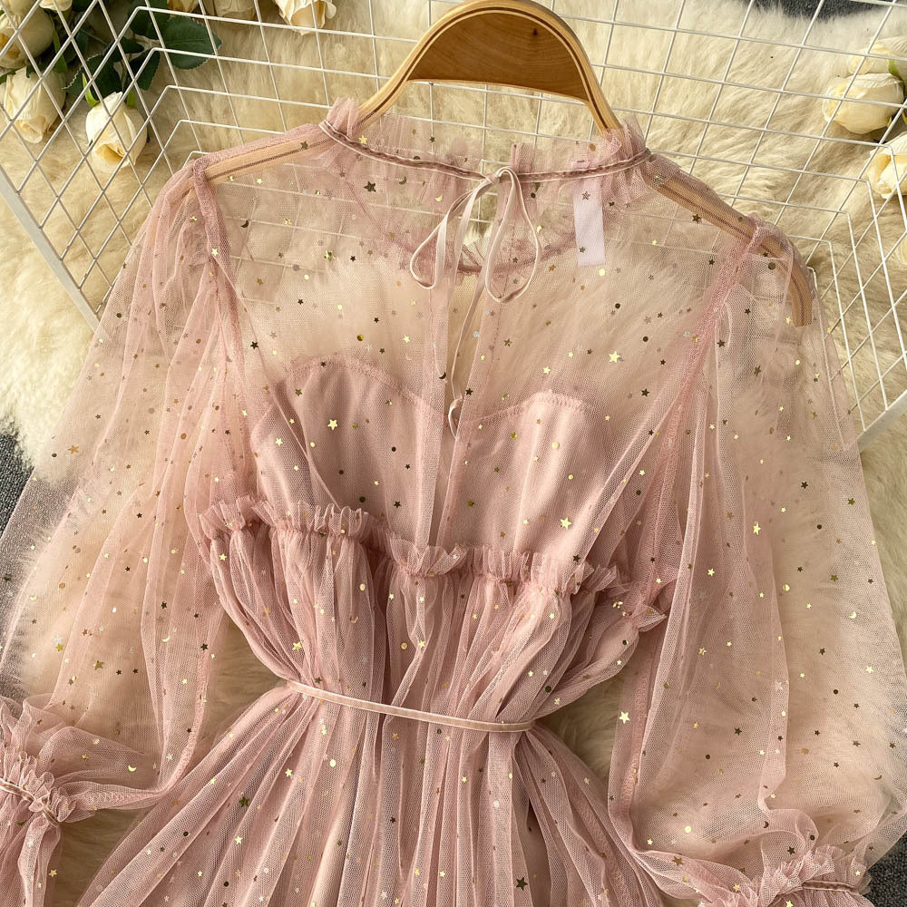 Robe de fée en maille Sweet Stars Robe à paillettes scintillantes 837