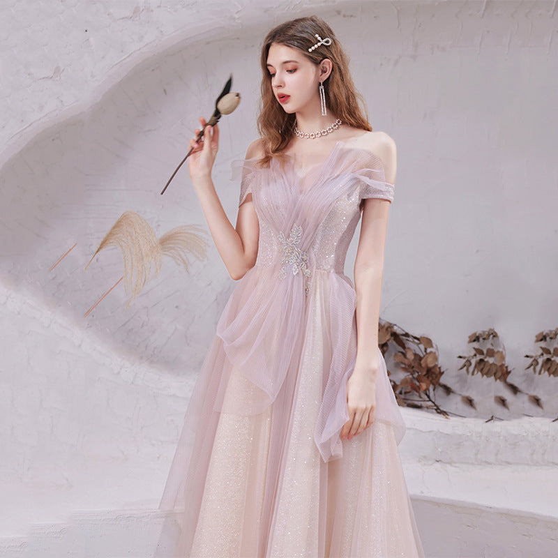 One-Shoulder-Burgund-langes Abschlussball-Kleid-Schnür-Abend-Kleid 20