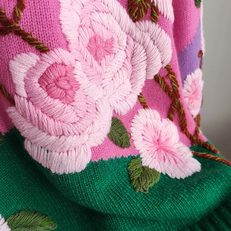 Autumn Sweater 3D Flower Loose Lazy Spring Sweater 722