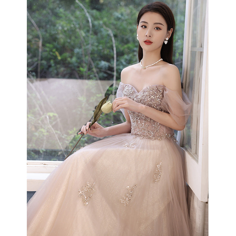 One-Shoulder-Burgund-langes Abschlussball-Kleid-Schnür-Abend-Kleid 20