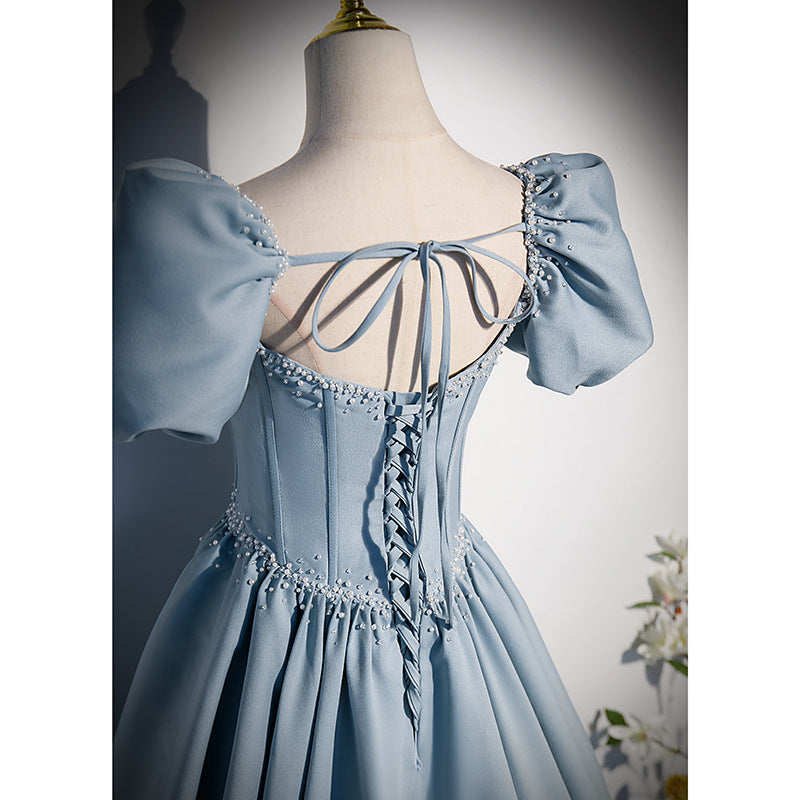 Robe de princesse en satin de style français, robe de soirée formelle pour 16 ans, 296