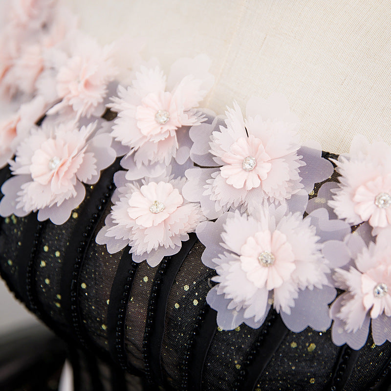 Robe de bal bustier en tulle brillant, tenue de soirée formelle, motif floral, pour les 16 ans, 654