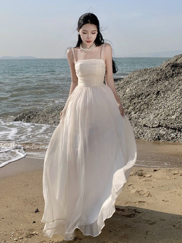 Robe trapèze en mousseline de soie, robe longue d'été, 1910