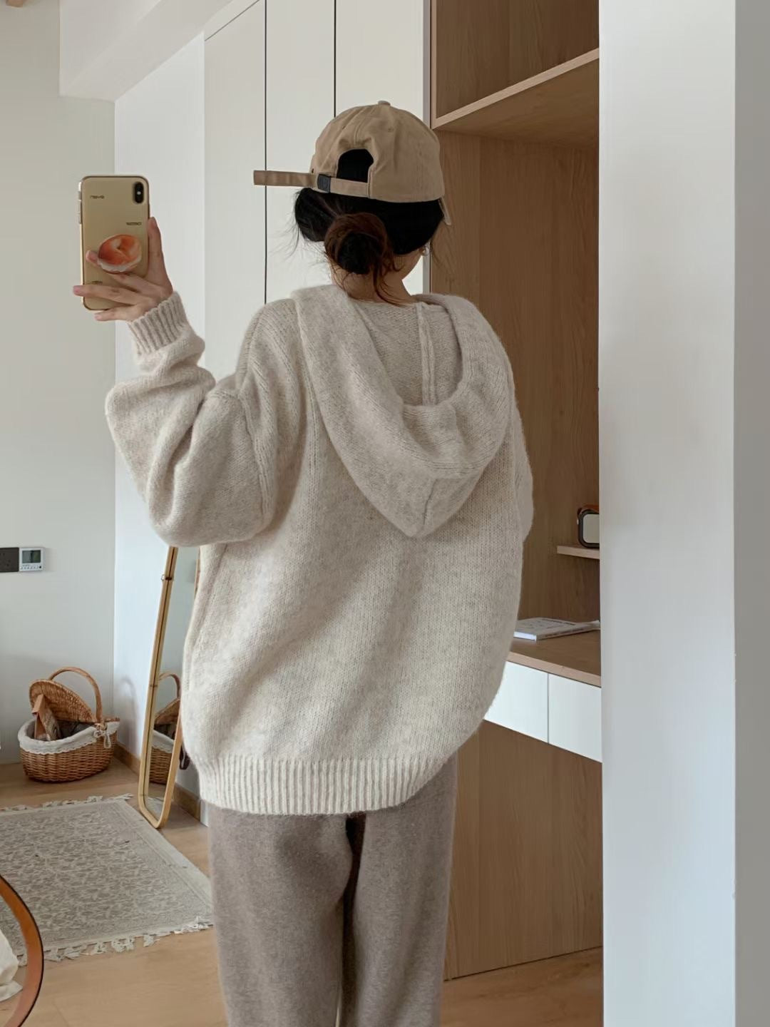 Pull style paresseux automne et hiver, pull à capuche doux, pull ample 1814