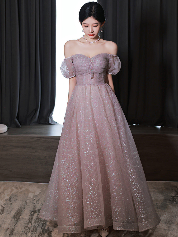 One-Shoulder-Burgund-langes Abschlussball-Kleid-Schnür-Abend-Kleid 20