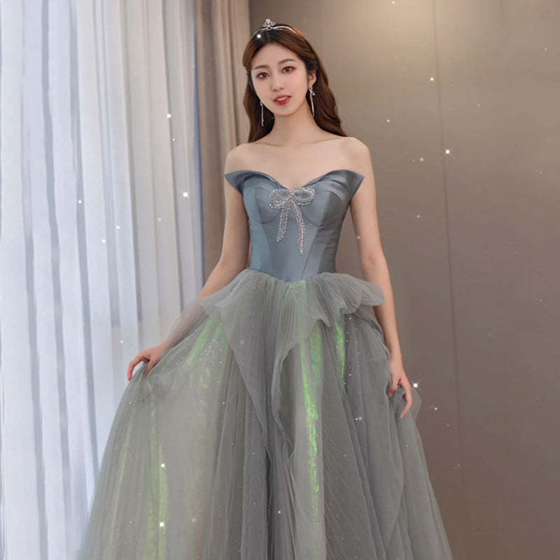 One-Shoulder-Burgund-langes Abschlussball-Kleid-Schnür-Abend-Kleid 20