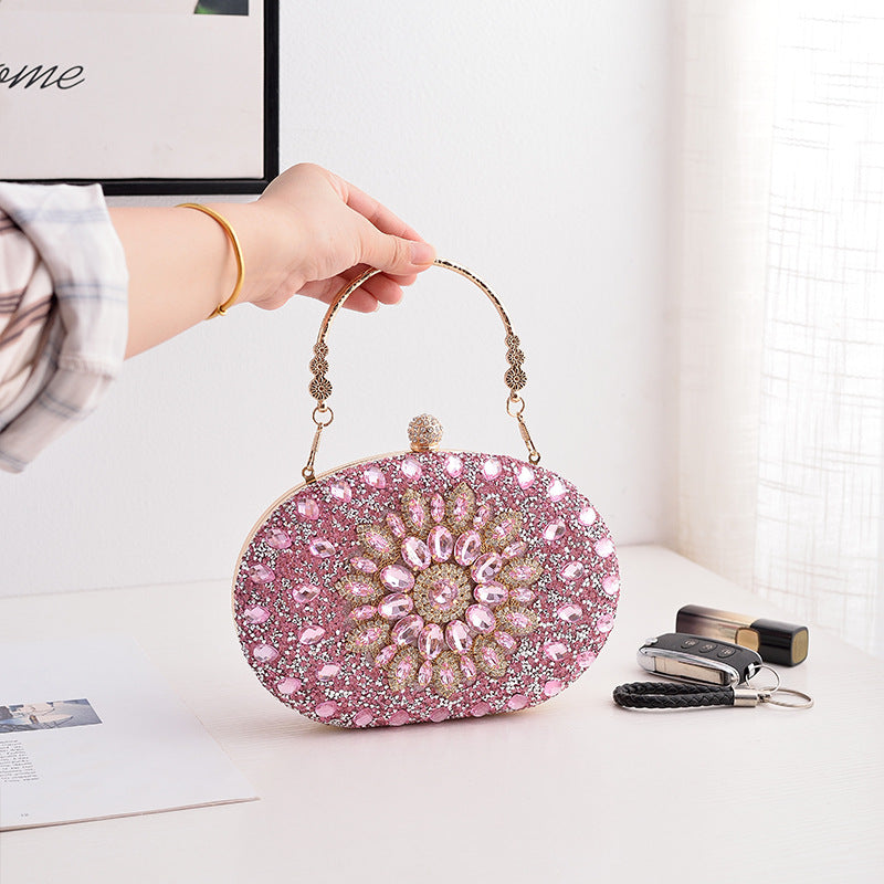 Boxtasche mit Strass-Kette, Abend- und Balltasche 1753