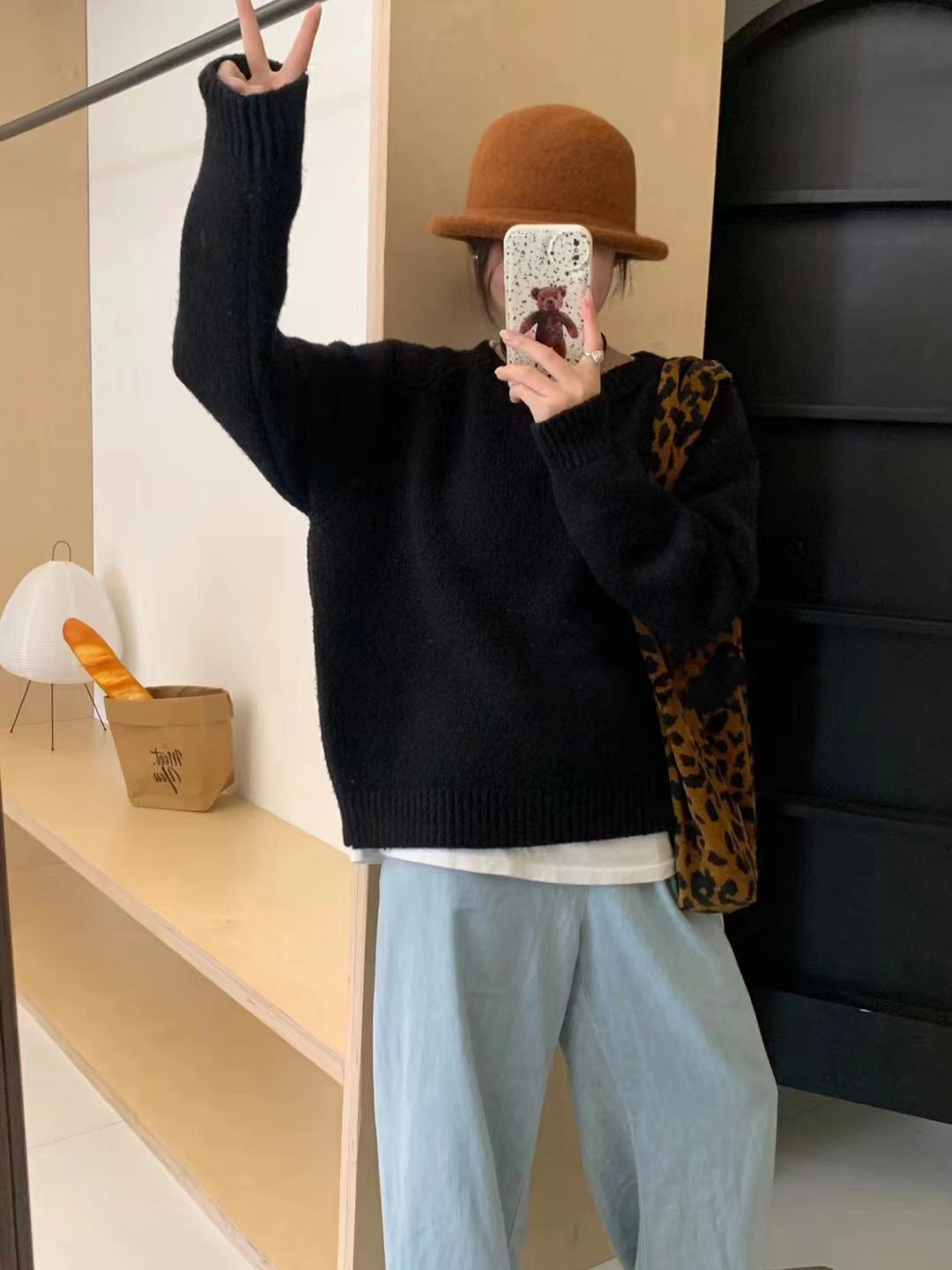 Thick Knitted Sweater Lazy Style Knitted Sweater Top 1904