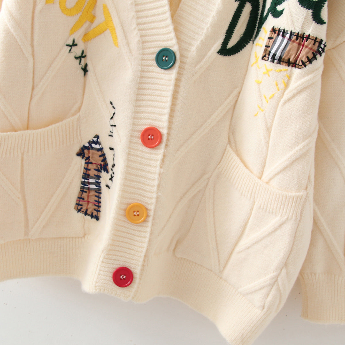 Pull ample et court brodé à la main pour femme, nouvelle collection automne-hiver 329