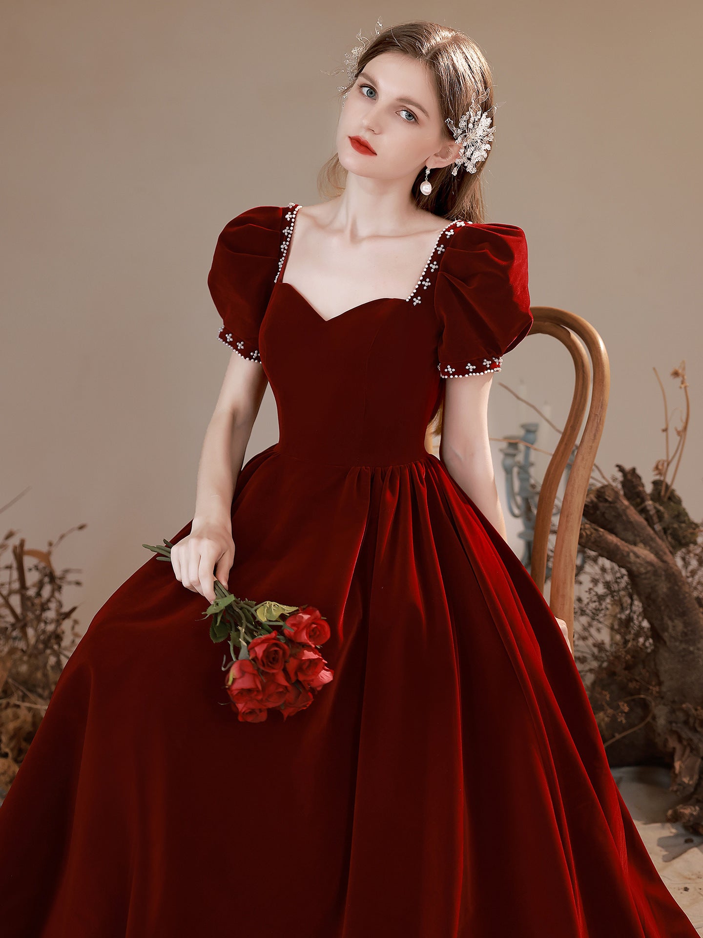 One-Shoulder-Burgund-langes Abschlussball-Kleid-Schnür-Abend-Kleid 20
