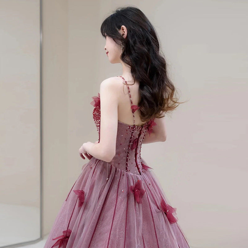 Spaghetti-Träger-Prinzessin-Partykleid zum 15. Geburtstag, Feen-Abendkleid in A-Linie, 1970