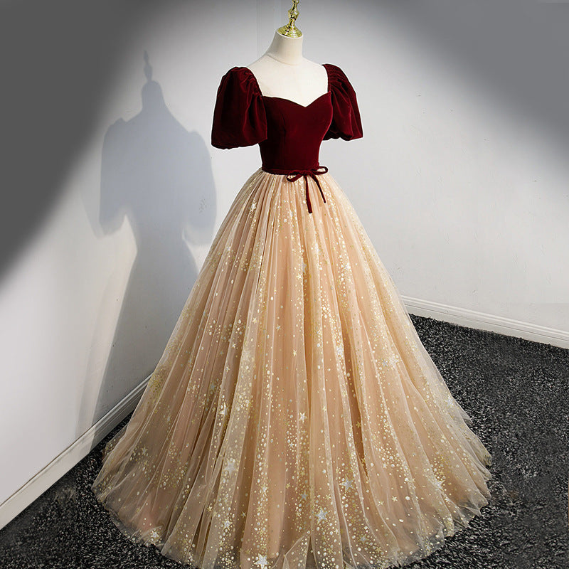 Light Pink Tassel Long Prom Dress A Line Formal Dress Evening Dress 124