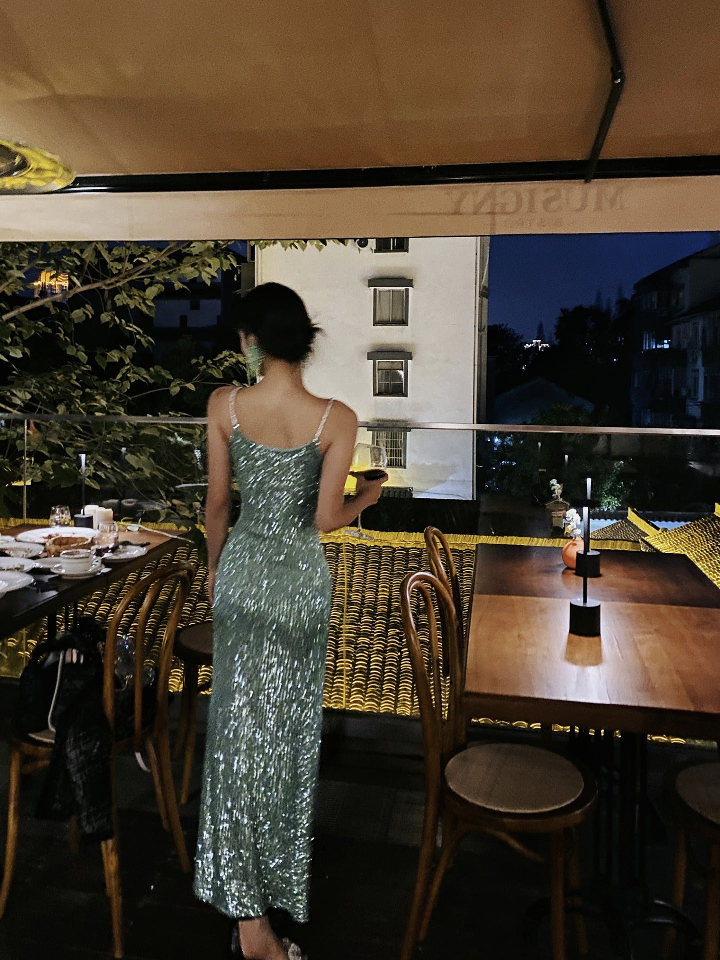 Robe de bal longue à bretelles spaghetti et paillettes vertes avec fente, robe de soirée formelle 503