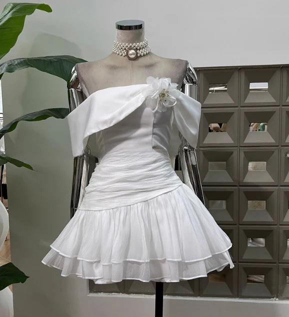 Off The Shoulder A Line Organza Homecoming Dress Birthday Dress J10706