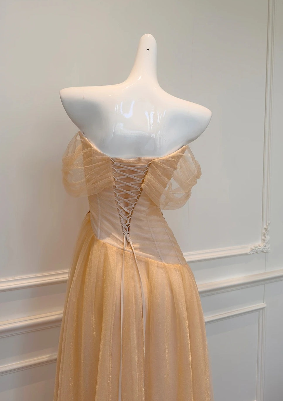 Robe de bal bustier violette en satin avec appliques, robe de soirée formelle J9413