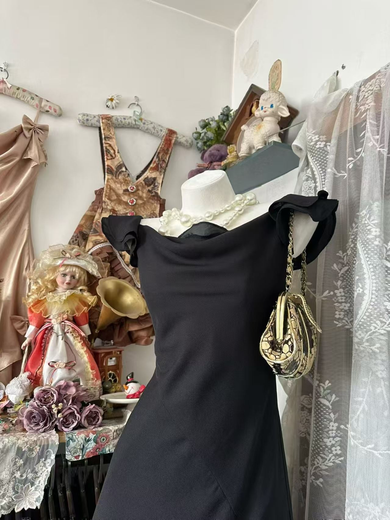Robe de bal bustier violette en satin avec appliques, robe de soirée formelle J9413