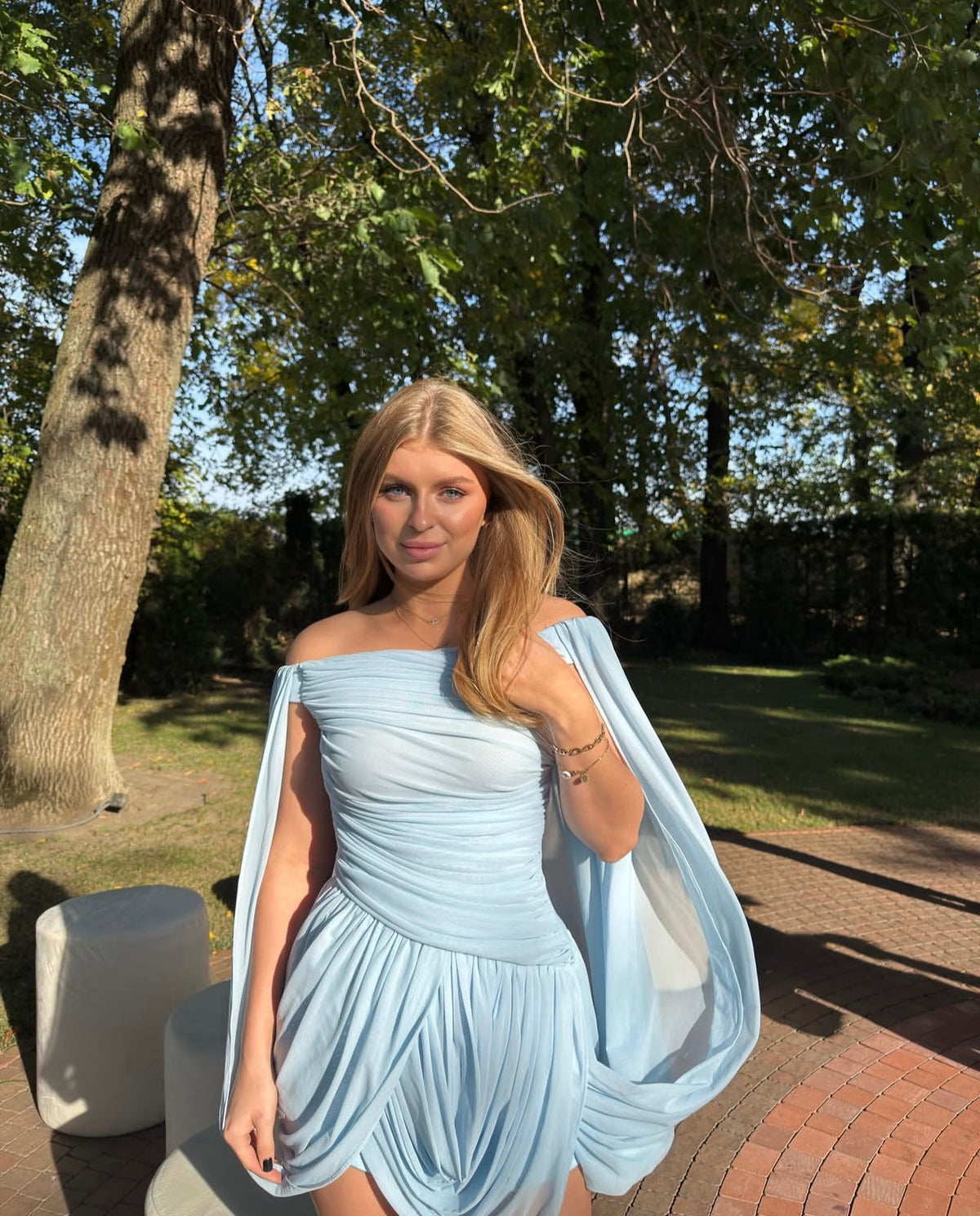 Off The Shoulder Blue Short Birthday Dress Short Party Dress J12151