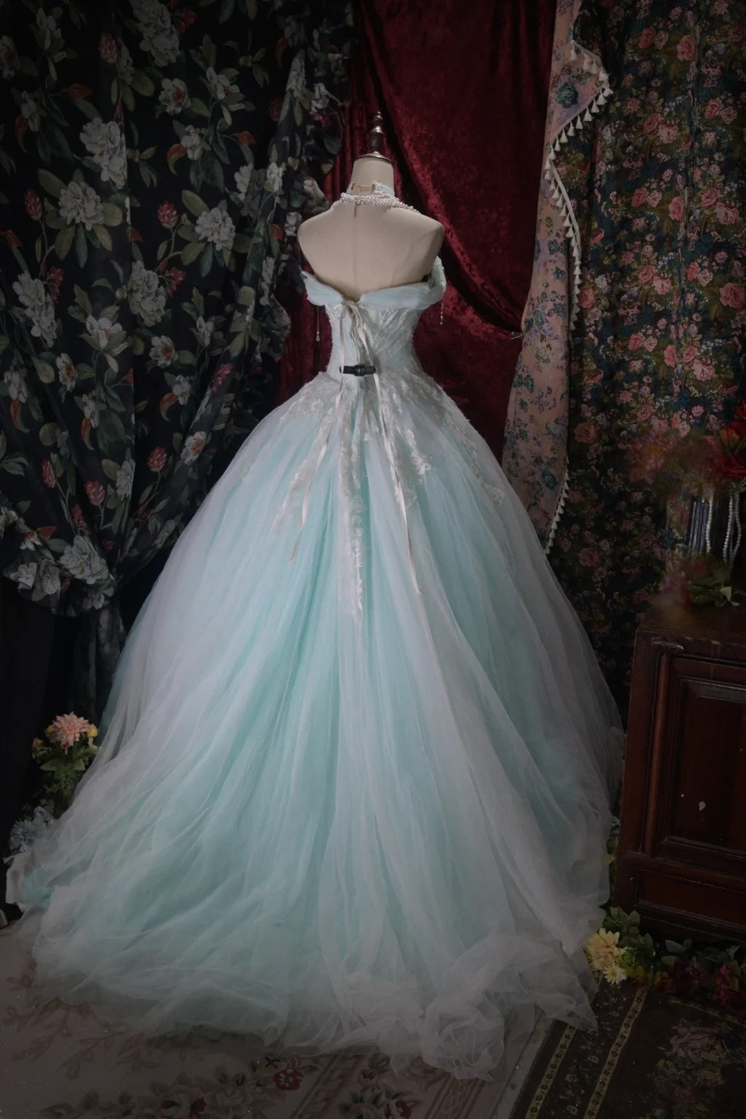 Robe de bal bustier violette en satin avec appliques, robe de soirée formelle J9413