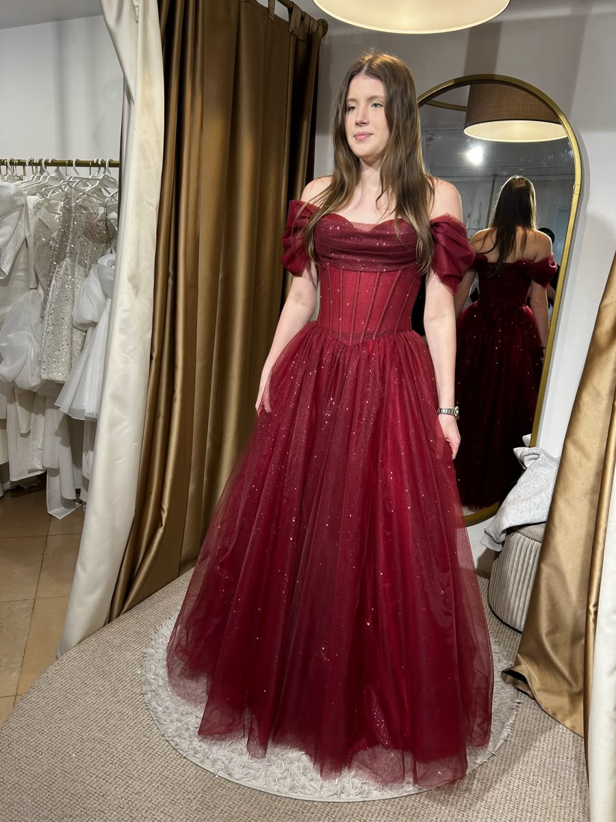 Robe de bal bustier violette en satin avec appliques, robe de soirée formelle J9413