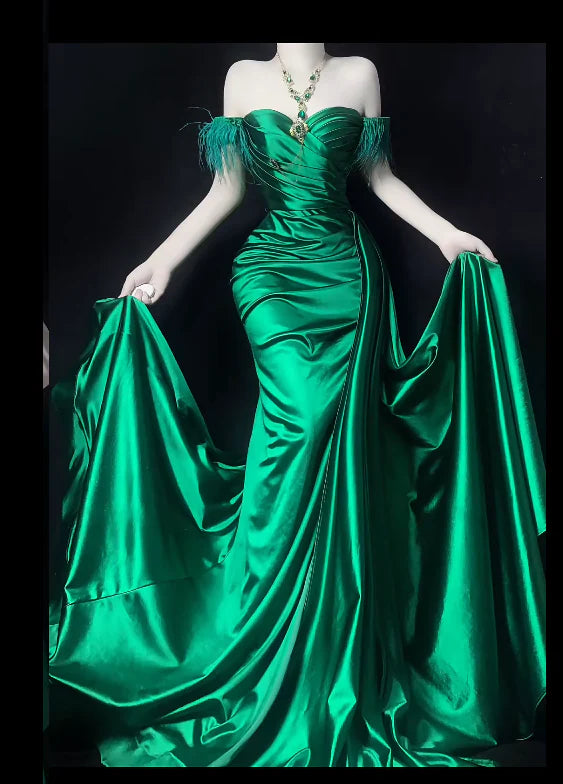 Trägerloses silbernes Vintage-Abendkleid, A-Linie, Geburtstagskleid J9370
