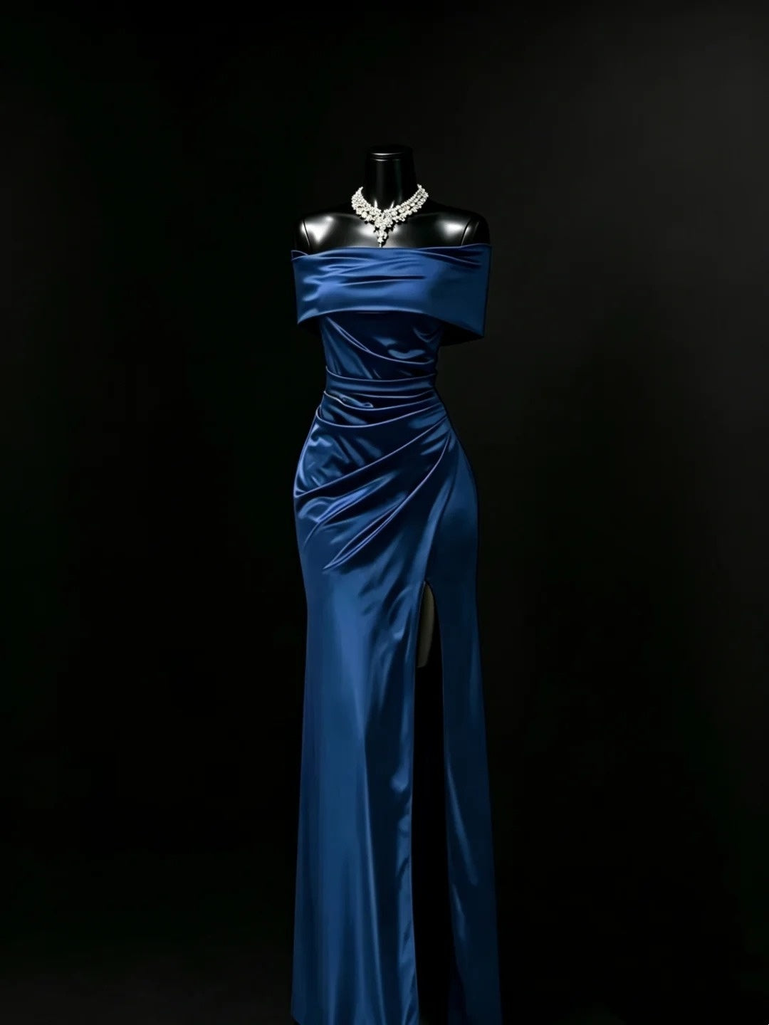 Trägerloses silbernes Vintage-Abendkleid, A-Linie, Geburtstagskleid J9370