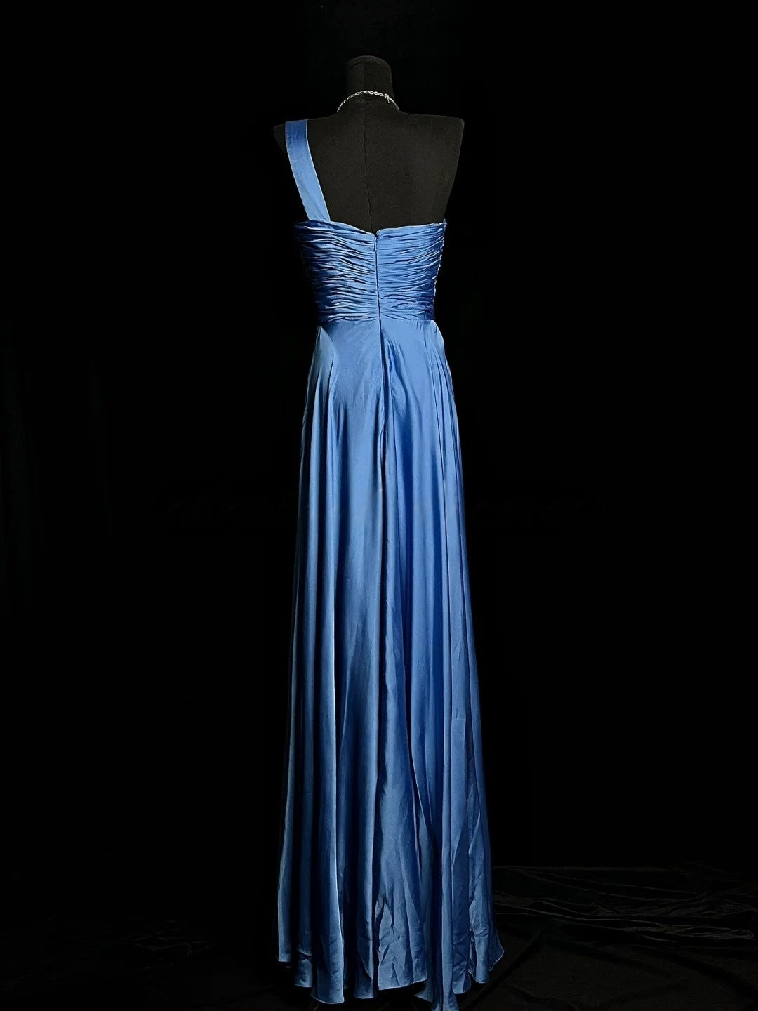 Trägerloses silbernes Vintage-Abendkleid, A-Linie, Geburtstagskleid J9370