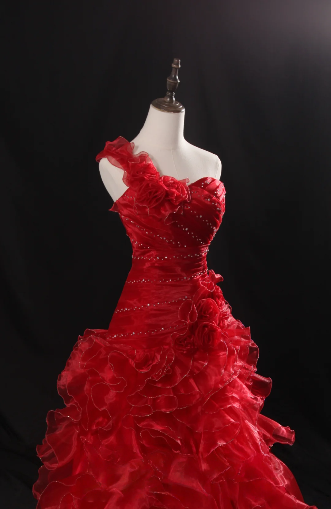 Trägerloses silbernes Vintage-Abendkleid, A-Linie, Geburtstagskleid J9370