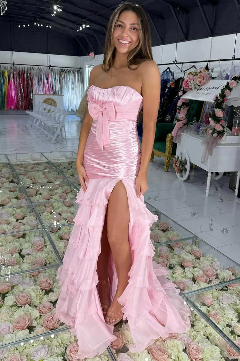 Robe de bal bustier violette en satin avec appliques, robe de soirée formelle J9413